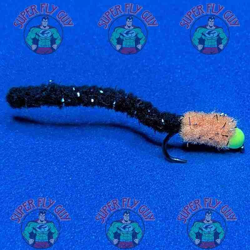 Shimmer Worm - Orange & Black