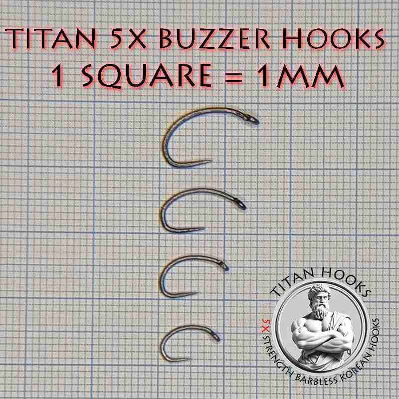 Titan 5x Barbless Buzzer Hooks 100 Pack